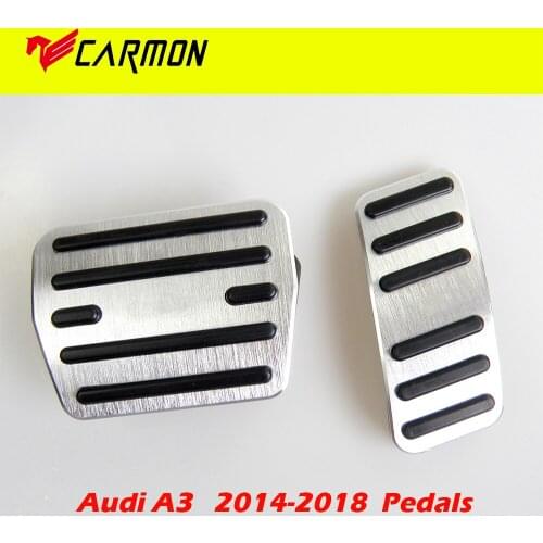 No Drill Aluminum Car Gas Pedal Accelerator Pedal Brake Pedal Cover For Audi A3(2014-2018)