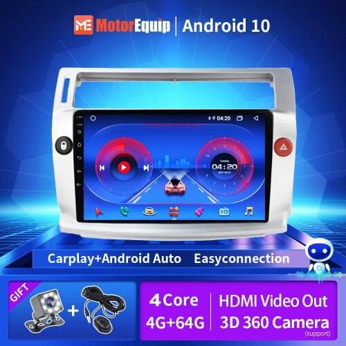 Autoradio for Citroen C4 C-Triomphe C-Quatre 2004 2005 2006 2007 2008 2009 2 Din Car Radio Android Auto Wireless Carplay Stereo