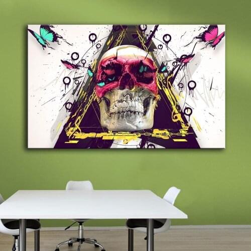 Large size Printing Oil Painting cherep-emo-belyy-fon Wall painting Decor Wall Art Picture For Living Room painting no frame