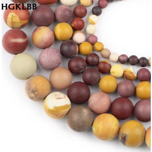 HGKLBB Matte Natural Egg Yolk Stone Beads Round Yellow Loose Bead For Jewelry Making 4 6 8 10 12mm Bracelet DIY Accessories
