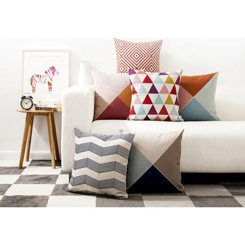 ESSIE HOME 9 Colors Available High-End Digital Print Geometric Pattern Pillow Case Cushion Cover Throw Factory Direct Sell