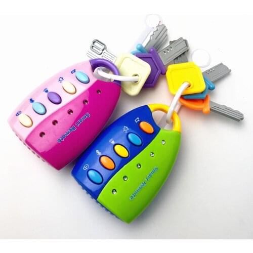 Baby Musical Car Lock Key Toy Smart Remote Car Voices Pretend Play Flashing Electronic Toy Early Educational Toy for Children