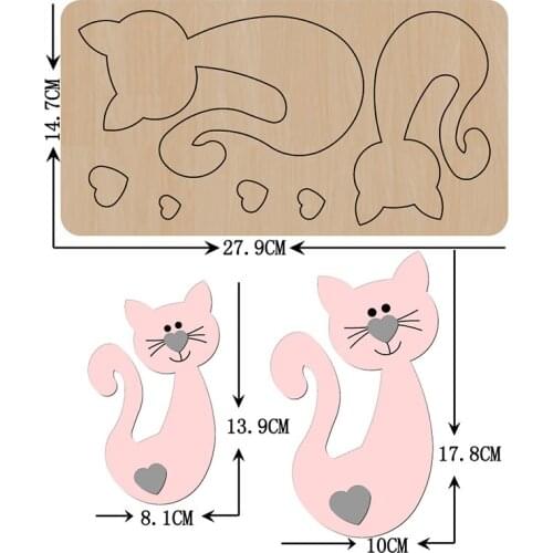 Diy Cats wooden cutting dies Mold & knife punch die template for cut fabric leather diy doll pendant Fit Common Cutter Machine