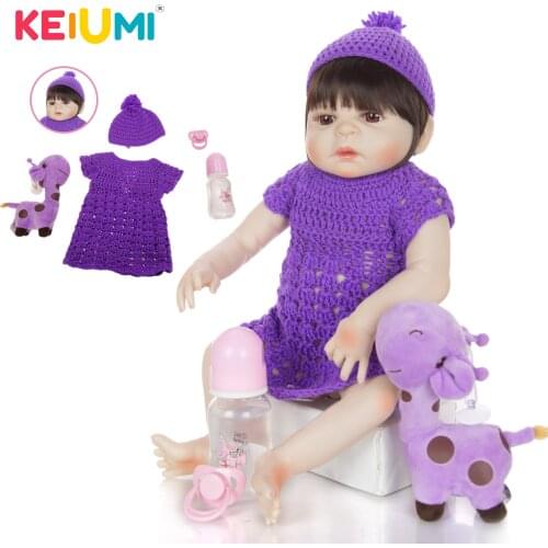 KEIUMI Waterproof Limit Collection Full Silicone Vinyl Reborn Baby Girl Doll Customize Reborn Doll Toys For Kids' Birthday Gifts