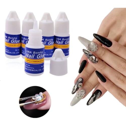 5pc/lot Beauty Nail Glue Professional Nail Art Glue False Art Decorate Tips Acrylic Glue Nail Accessories For Rhinestones