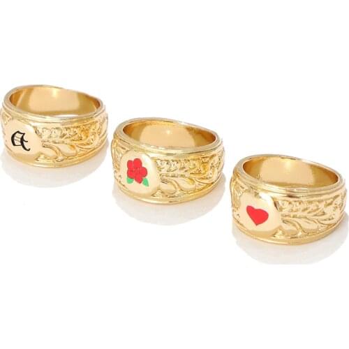 KOMi CUSTOM Name Heart Letter Constellation SIZE 8 10 12 Hawaiian Polynesian Style Couple Rings for Women Men Ring Jewelry