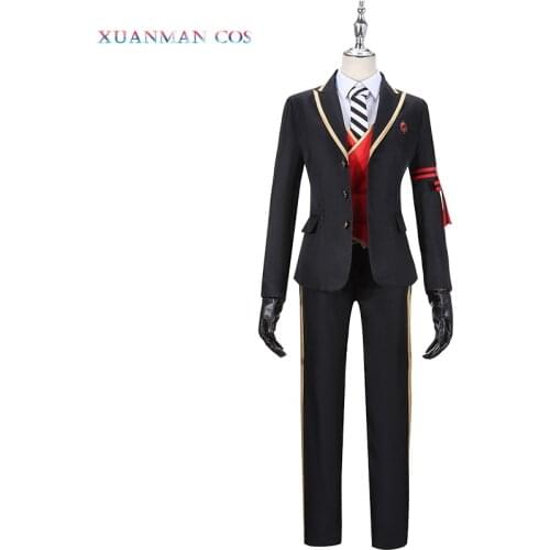 Twisted-Wonderland Cosplay Costume Ace Trappola Deuce Spade Trey Clover Uniform Alice in Wonderland Jacket Pants Shirt Alice Cos