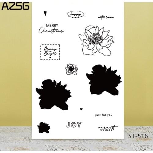 AZSG Beautiful flowers Clear Stamps For DIY Scrapbooking/Card Making/Album Decorative Silicon Stamp Crafts