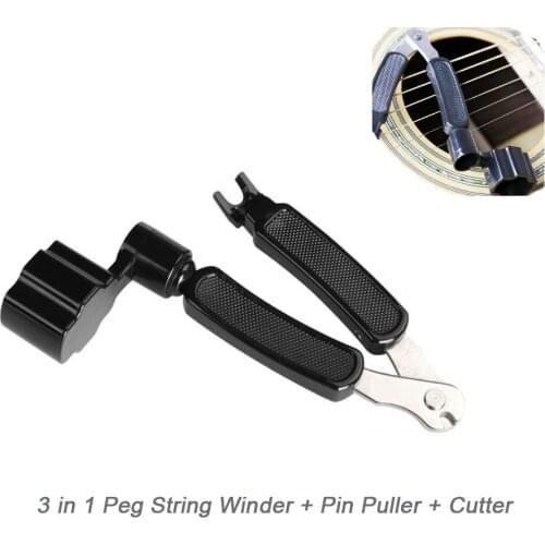 3 in 1 Multifunction Guitar Tool Peg String Winder + String Pin Puller + String Cutter Guitar Set Guitar Accessories