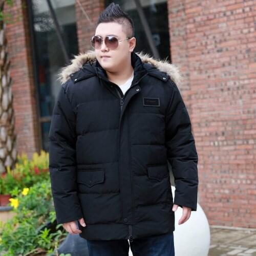 2018 Mens Winter Large Size XL-9XL 10XL Large Stand Collar Hooded with Fur Collar Cotton Can Remove Cap Thicken Warm Jacket