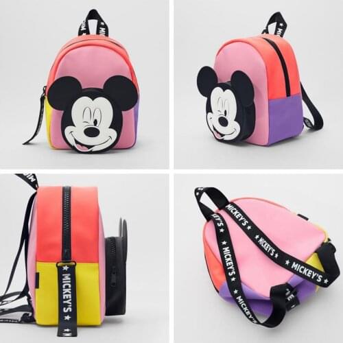 2020 New Disney Bag Childrens Bag Mickey Mouse Childrens Backpack Mickey Minnie Mouse Pattern Backpack Kids Kindergarden Gift