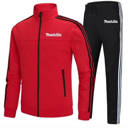 2021 Makita New Brand Men Sporting Fleece Thick Hooded Brand-Clothing Casual Tracksuit Men Delicate Jacket Pant Warm Print Suits