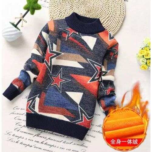Autumn Winter New Kids' Sweaters Fur Pullovers Thickened Childrens Bottom Blouses