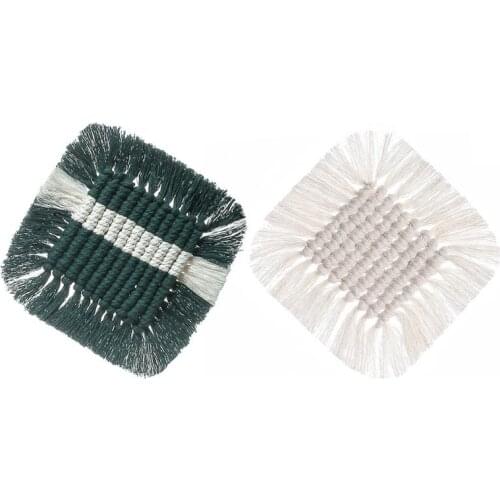 Coaster Hot Pad Placemat Table Woven Tea Ceremony Bowl Mat Insulation Mat Bohemian Hand-woven Cotton Kitchen Accessories