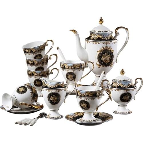 Portable Retro Tea Coffee Cup and Saucer Set Ceramic European Coffee Cup High Quality Tazas Ceramica Household Products QAB50BZ