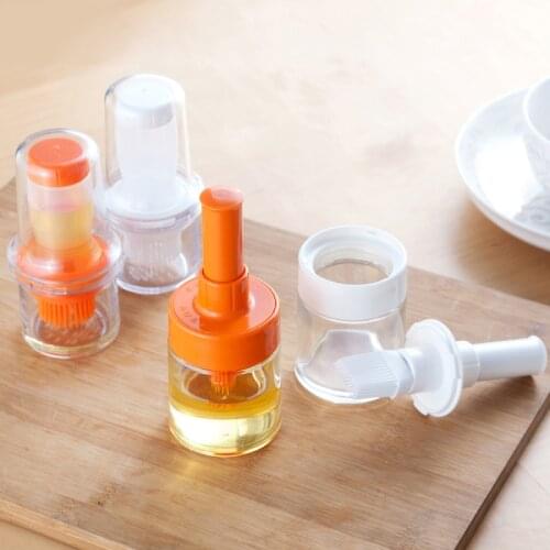 Silicone BBQ Grill Oil Bottle With Brushes Barbecue Roast Heat Resisting Basting Oil Baking Brushes With Cover Tool Kitchen