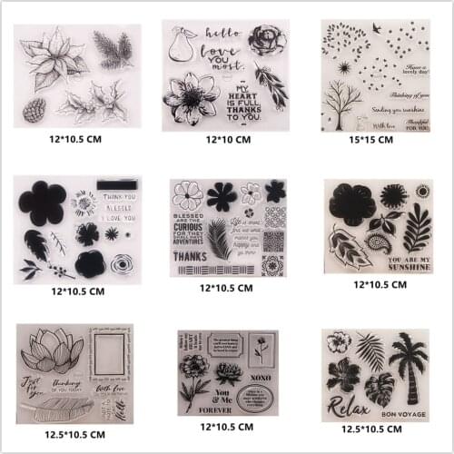 26 Styles) 2021 New Flowers Clear Stamps DIY Scrapbooking Craft Supplies Silicon Seal Custom Card Album ink pad Stamping