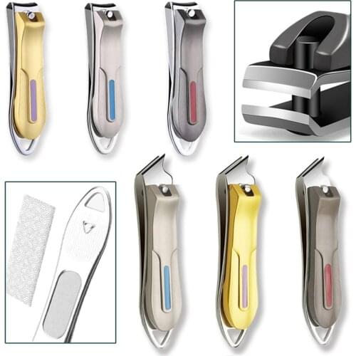 Folding Nail Clippers Stainless Steel Wide Jaw Opening Manicure Fingernail Cutter Thick Hard Ingrown Toenail Nail Scissors Tools