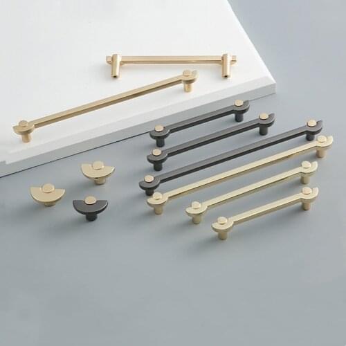 Modern Golden Kitchen Handle Cabinet Knobs and Solid Handles Fashion Drawer Knobs Pulls Furniture Handle Door Hardware