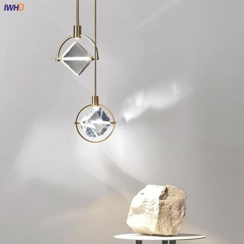 Modern Crystal LED Pendant Lights Copper Nordic Hanglamp Ceiling Light Fixtures For Home Dining Living Room Art Decoration