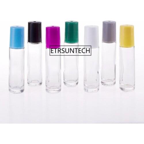 10ml Glass Bottle Roll On Empty Fragrance Perfume Essential Oil Bottle Roll-On Plastic Cap F2004