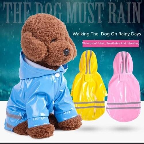 Pet products Pet dog raincoat PU reflective dog windproof raincoat PU dog cat raincoat