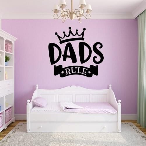 XL dads rule Vinyl Kitchen Wall Stickers Wallpaper For Living Room Kids Room Mural Custom vinilo decorativo