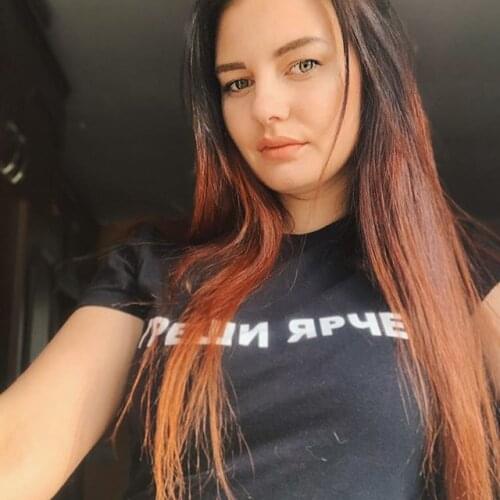 She Makes Mistakes Russian Inscriptions Print Female T-shirts with Slogans Summer Fashion Women Harajuku Tee Clothes Gothic Tops