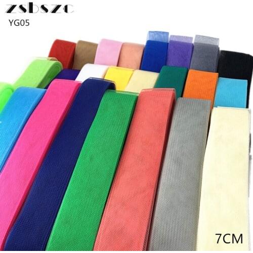 Zsbszc 7cm soft Horsehair Mesh Braid Ribbon muticolor Trim Clear mesh ribbon sew on wedding Latin dress samba Hats YG07