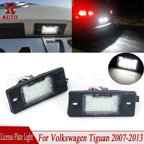 R-Auto 1 Pair Car Rear 18 LED Error Free Number License Plate Light Car Accessories For VW Touareg Tiguan Golf 5 Passat B5