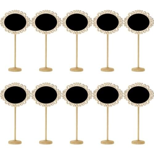 5pcs/lot Creative Hollowed lace Ellipse Blackboard Stand with round Seat Wedding Decoration Party Direction Signs