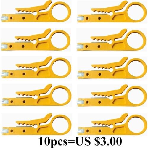 10PCS Portable Wire Stripper Knife Crimper Pliers Crimping Tool Cable Stripping Wire Cutter Pocket Multi tools