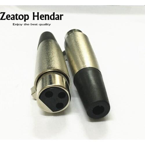 10Pcs XLR 3 Pin Female Jack Adapter Connector for Music Desk Speaker Audio Microphone Cable Silver