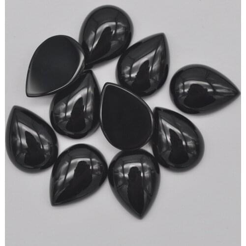 18x13MM Black Carnelian Bead Teardrop CAB Jewelry For Woman Gift Making (10 pcs/lot) H119