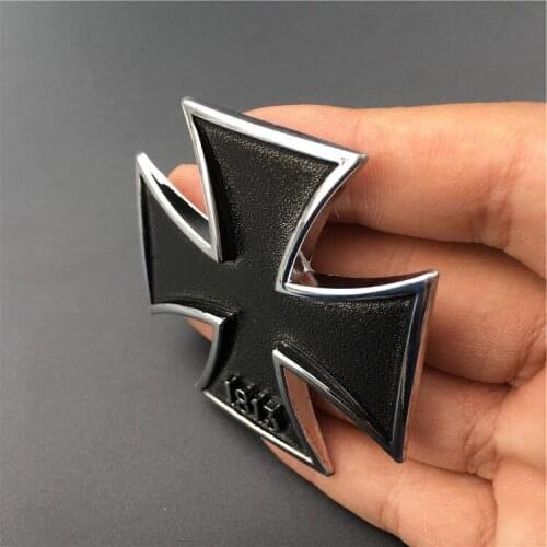 2 Colors 3D Car Stickers And Decals Germany 1813 Cross Medals Car Styling Metal Car Truck Motorcycle Helmet Sticker Emblem