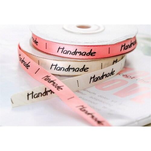 3/8'' (10mm) 25 Yards Handmade Printed Polyester Ribbon Birthday Wedding Party Decoration DIY Material Gift Packaging Accessorie