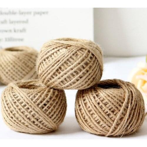 30m Natural Burlap Hessian Rope Jute Twine Cord Hemp String Gift Bottle Packing Wedding Thread DIY Scrapbooking Craft Decor