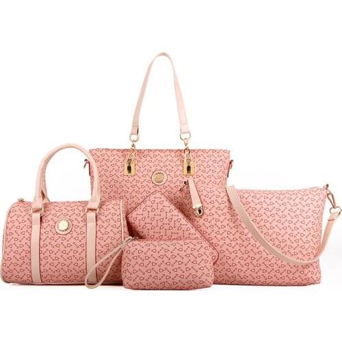 5 Set Famous Brand Women Luxury Hand Bag PU Leather Purse Bags Shoulder Messenger Ladies Handbag