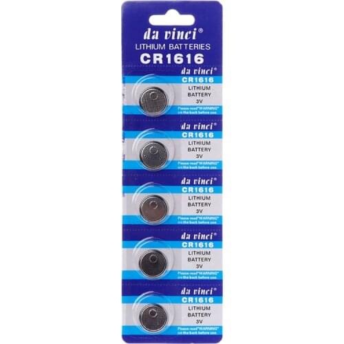 5PCS Button Battery CR1616 Lithium Coin Cell Batteries 3V DL1616 ECR1616 LM1616 CR 1616 Electronic Car Key Watch Toy Remote X6HB