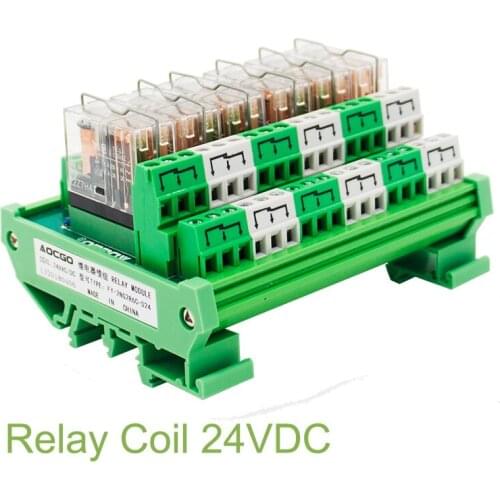 6 Channel OMRON DPDT G2R-2 DIN Rail Mount Interface Relay Module