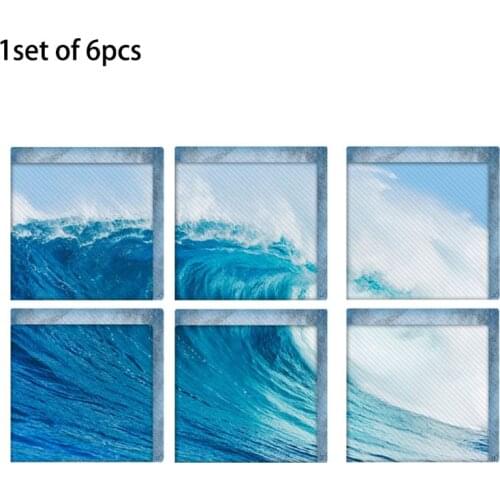 6 Pieces Of DIY Sea Wave Anti-slip Stickers Safety Shower Self-adhesive Bathtub Footboard Bathroom Stairs Anti-slip Strip