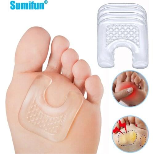 6pcs U-Shaped Silicone Forefoot Pads Reusable Foot Callus Cushion Waterproof Foot Corn Protection Sticker Reduce Rubbing Skin
