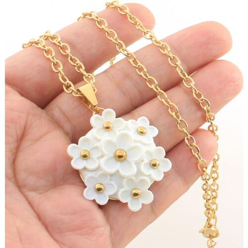 62cm Long Gold Color Stainless Steel Jewelry Necklace Chain Necklace Pendant For Women Gift NDNZACBF