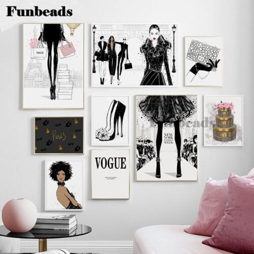 Nordic Diy Diamond Painting cross-stitch 5D Full Mosaic Diamond Embroidery Handbag High Heels Girl Fashion Art Wall Art FF4998