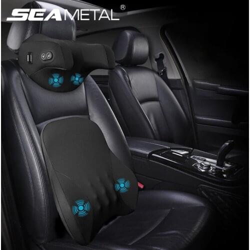 Car Massage Pillow 3-Level Back and Neck Massager USB Charging Car Headrest/Lumbar Pillow Neck Support for Driving Relieve Pain