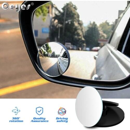 Ceyes Car Accessories 360 Degree Wide Angle Adjustable Round Rear View Convex Mirror Rearview Vehicle Blind Spot Rimless Mirrors