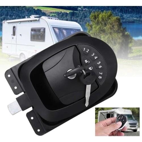 Car RV Keyless Entry Wireless Electric Trailer Caravan Boat Door Lock Waterproof with Two Keys Latch Handle