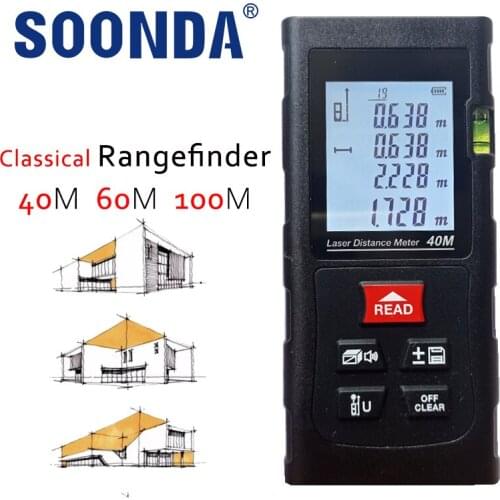Laser Trena Digital 40M 60M 100M Rangefinder Electronic Measuring Tape Distance Meter Case Construction Tool Powerful Laser Mete