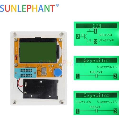 SUNLEPHANT Digital ESR Meter Mega328 Transistor Tester LCR-T4 esr tester Mega328 Transistor Tester + DIY CASE (not Battery )