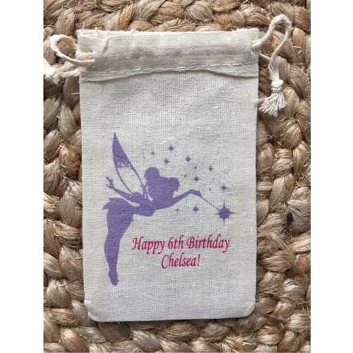 Custom Fairy Princess Birthday Party Favor bag personalized bridal party bags Treat Bags hen party welcome drawstring gift bag
